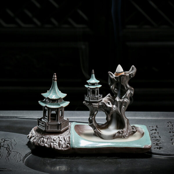 1620450525526.jpg Ge Kiln Backflow Incense Burner Zen Ceramic Creative Tea Table Decoration Indoor Pan Incense Burner Incense Stick Incense Seat Sandalwood Incense Burner